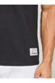 Badge Detail Mock Neck Regular Fit T-Shirt - 3