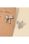Silver Color Stylish Bow Earrings - Stainless Steel, Elegant and Modern Design - 3