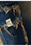 Ripped Hem Denim Skirt - 4