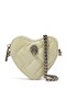 Heart Patterned Croc Leather Micro Bag - Light Green