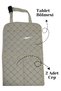 2 Pieces Beige Leather Quilted Car Seat Back Organizer Tablet Holder Organizer iPad Tablet Holder - 4