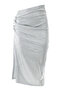 Medium Length Draped Slit Skirt