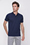 Men's Navy Blue Basic Polo Collar Dynamic Fit T-Shirt - 2