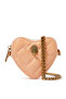 Crocodile Patterned Heart Micro Bag - Light Orange