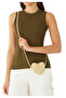 Crocodile Patterned Heart Micro Crossbody Bag - Cream - 2