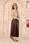 Women's Leather Look Pleated Long Skirt - 5