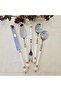 Gold Detail Porcelain Handle 5 Piece Service Set - 2