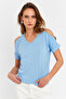 Women's Blue Off-Shoulder Blouse Br1329 - 3