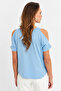 Women's Blue Off-Shoulder Blouse Br1329 - 6