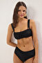 Siyah Drapeli Bralette Kaplı Bikini Üstü TBESS25BU00045 - 2