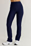 Lacivert Tam Boy Straight Cut Toparlayıcı Dalgıç Örme Spor Tayt THMSS25TY00009 - 4