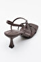 NEBEL Brown Skin Women's Heeled Sandals - 4