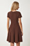 Women's Brown Godeli Mini Woven Dress Ub00300 - 5