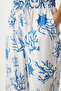 Women's Blue White Patterned Summer Tunic Trousers Suit Fn03457 - 7