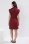 Burgundy Button Detailed Gabardine Mini Woven Shirt Dress Twoss22El2970 - 4