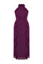 Purple Chiffon Maxi Ruffle Halter Woven Plus Size Dress Tbbss25Ah00170 - 5