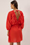 Red Woven Flounce 100% Cotton Beach Mini Dress Tbess25El00082 - 5