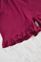 Bordo %100 Pamuklu Fırfırlı Baskılı Şortlu Örme Pijama Takımı THMSS22PT0422 - 4