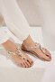 Silver Sea Shell Stone Flip Flops Women Stylish Sandals Takss25Sd00007 - 3