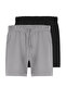 Black-Grey 2-Pack Regular Fit 100% Cotton Textured Shorts & Bermuda Tmnss25Sr00040 - 8