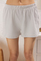 Light Grey 100% Cotton Ribbon/Bow Shorts Knitted Pajama Set Thmss25Pt00376 - 3