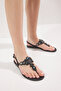 Black Stone Accessory Ankle Strap Flip Flops Women's Stylish Sandals Takss25Sd00005
