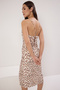 Bej Leopar Desenli Midi  Dokuma Elbise TWOSS23EL00188 - 3