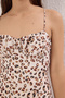 Bej Leopar Desenli Midi  Dokuma Elbise TWOSS23EL00188 - 4