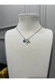 M Letter Necklace - Evil Eye Beaded Lettered Steel Chain - 2