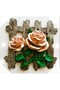 22cm Rose Flower Fence Silicone Mold K-141, Polyester Stone Powder Cement Plaster Mold - 4