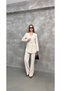 Stylish Blazer Jacket Pants Set with Satin Detail – Women's Fashion