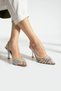 Summer Stone Detailed Transparent 9cm Evening Dress Shoes