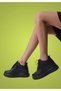 Black Hidden Heel High Sole Women's Sports Shoes - 2