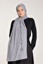 شال مطرز - هلال منسوج - رمادي - أسود - 2