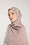 Embroidery Shawl - Crescent Weaving - Mink - White