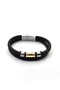Leather Bracelet with Steel Apparatus and Magnet Lock - 2