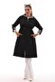 Women's Long Trench Coat with Collar Cuffs and Drawstring Waist 255247 -