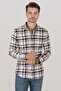 White Black Striped Lumberjack Gift Boxed Men's Shirt - 5