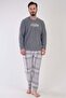 Vienetta Man Men's Gray Long Sleeve Fleece Pajama Set