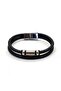 Leather Bracelet with Steel Apparatus and Magnet Lock - 2