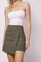 Women's Cotton Lightweight Lycra Thick Fabric High Waist Mid-Length Shorts Skirt-Khaki - 2