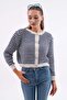 Women's Stripe Patterned Metal Buttoned Knitwear Knitted Cardigan 255210 - - 2