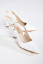 Women's Patent Leather Open Back Buckle Pointed Toe Mid-Heel Shoes - 3