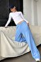 Blue Wide Leg Women's Sweatpants Mg2279 - 2