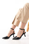 Short Heeled Banded Black Women's Shoes - 2