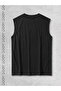 Black Men's Cotton Training Sports Athlete Oversize Sleeveless T-Shirt - 6