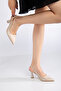 Women's Patent Leather Open Back Buckle Pointed Toe Mid-Heel Shoes - 2