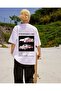 White Pink Car Front/Rear Printed Oversize T-Shirt -Mingalondon