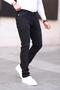 Men's Regular Fit Pipe Leg Zippered Lycra Jeans Black Washed - 5