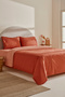 Basis 100% Cotton Single Duvet Cover Set Terracota
